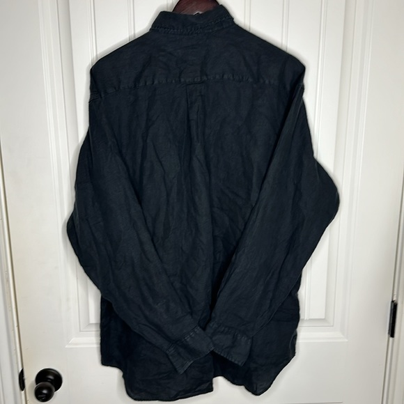 Banana Republic Large Black Linen Long Sleeve Shirt - Picture 3 of 5